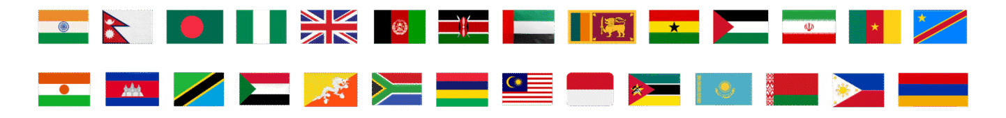Flags representing the Fertilis Academy's global learning community